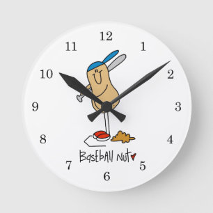Baseball Nut T-shirts and Gifts Round Clock