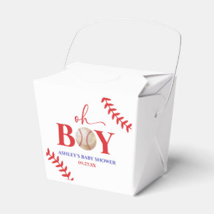 Baseball Oh Boy Brown White Baby Shower Favour Box