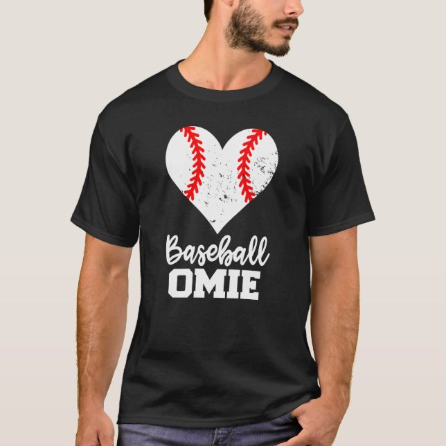 Baseball Omie Baseball Heart Grandma Omie T-Shirt (Front)