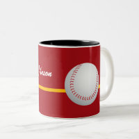 Baseball on colorful, red Background personalize