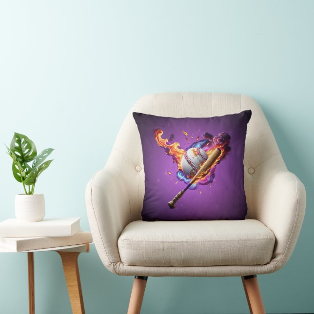 Baseball on Fire.  Cushion (Chair)