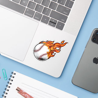 Baseball on Fire Flaming Ball Sports Action Fan