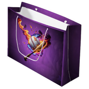 Baseball on Fire. Large Gift Bag