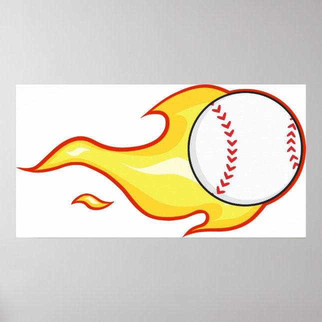 Baseball On Fire Poster (Front)