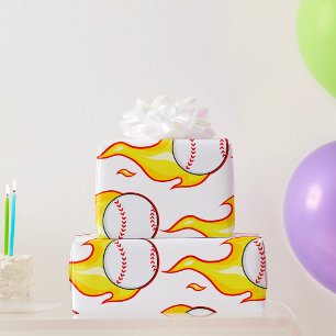 Baseball On Fire Wrapping Paper