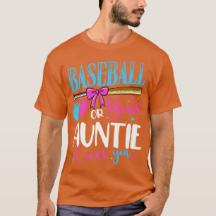 Baseball Or Bows Auntie Loves You Pink or Blue Gen T-Shirt