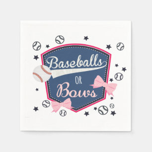 Baseball or bows Gender Reveal Napkin