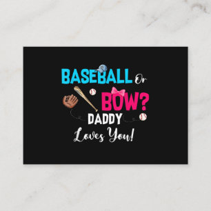 Baseball Or Bows Gender Reveal Party Daddy Loves Enclosure Card