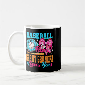 Baseball Or Bows Great Grandpa Loves Gender Reveal Coffee Mug