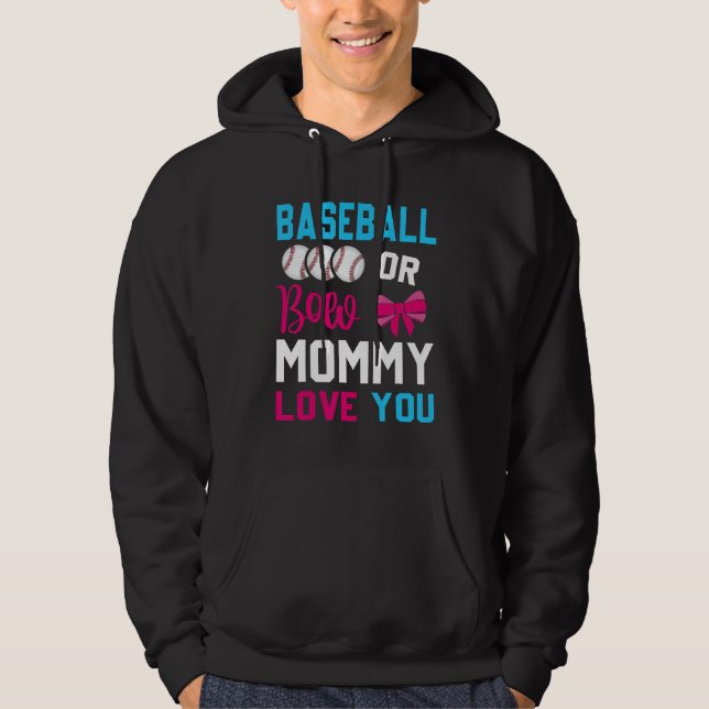Baseball or Bows Mommy loves you Gender Reveal par Hoodie (Front)