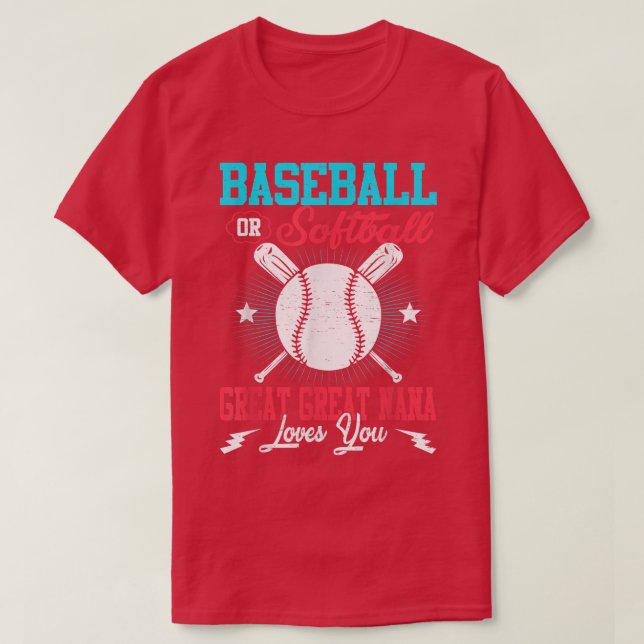 Baseball Or Softball Announcement Gender Reveal Gr T-Shirt (Design Front)