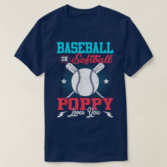 Baseball Or Softball Announcement Gender Reveal Po T-Shirt (Design Front)
