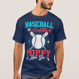 Baseball Or Softball Announcement Gender Reveal Po T-Shirt