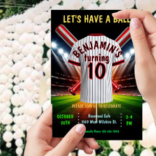 Baseball or Softball Birthday Invitation