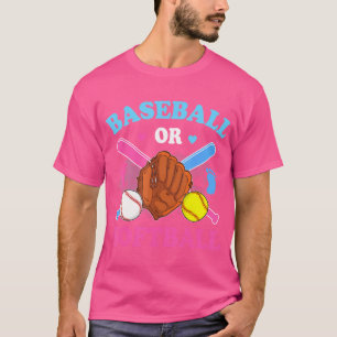 Baseball Or Softball Gender Reveal Baby Party Boy T-Shirt