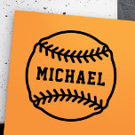 Baseball or softball with custom name rubber stamp<br><div class="desc">Baseball rubber stamp with personalised name.</div>