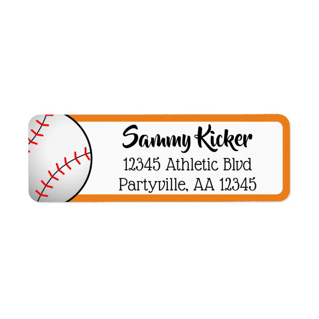 Baseball Orange & Black Address (Front)