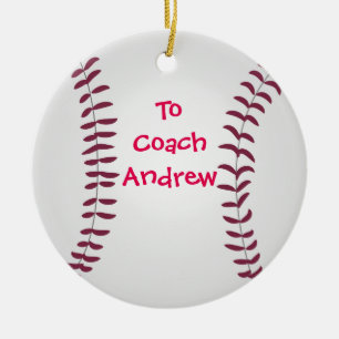 Baseball Ornament Personalised for Coach or Player