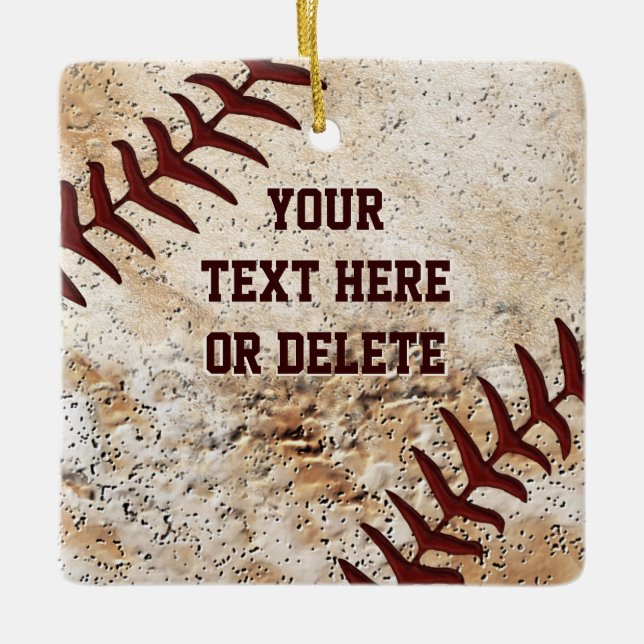 Baseball Ornaments Your Text and Photo on Back (Front)