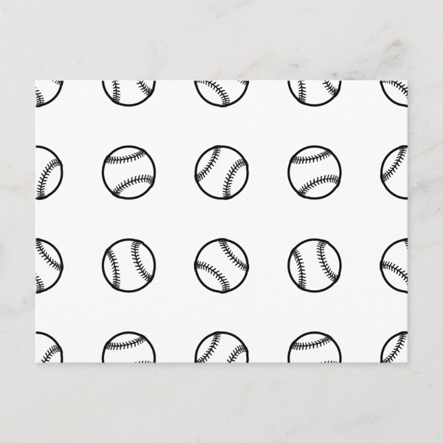 Baseball Outlines Pattern Sports Art CUSTOM COLOR Postcard (Front)
