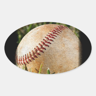 Baseball Oval Sticker