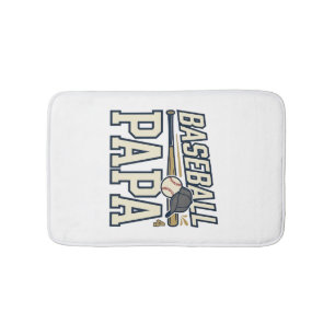 Baseball Papa Vintage Engraving Shirt Design_1 Bath Mat