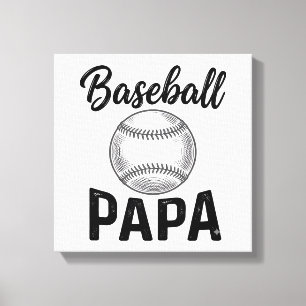 Baseball Papa Vintage Engraving Shirt Design_1 Canvas Print
