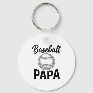 Baseball Papa Vintage Engraving Shirt Design_1 Key Ring