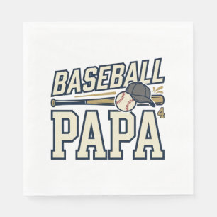 Baseball Papa Vintage Engraving Shirt Design_1 Napkin