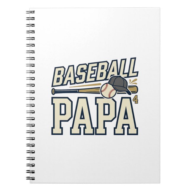 Baseball Papa Vintage Engraving Shirt Design_1 Notebook (Front)