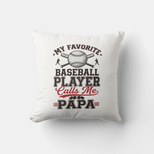 Baseball Papa Vintage Engraving Vector Design_1 Cushion