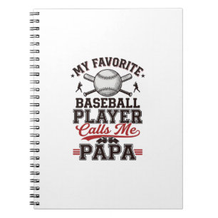 Baseball Papa Vintage Engraving Vector Design_1 Notebook