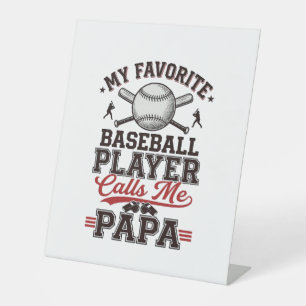 Baseball Papa Vintage Engraving Vector Design_1 Pedestal Sign