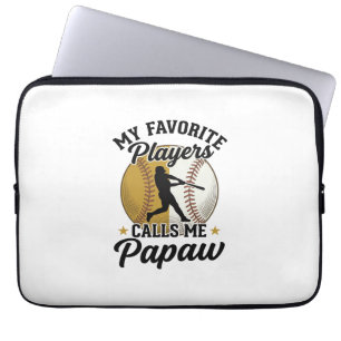 Baseball Papaw Favourite Players Vintage Shirt Des Laptop Sleeve