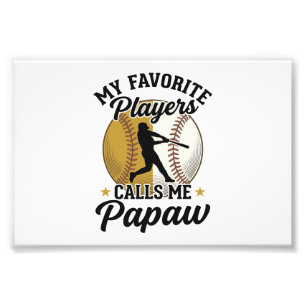 Baseball Papaw Favourite Players Vintage Shirt Des Photo Print