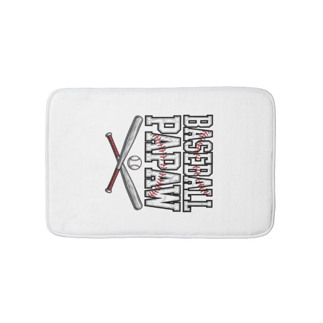 Baseball Papaw Vintage Engraving Design_1 Bath Mat (Front)