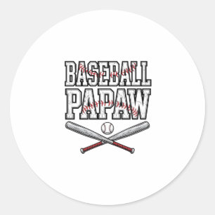 Baseball Papaw Vintage Engraving Design_1 Classic Round Sticker