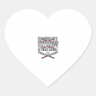 Baseball Papaw Vintage Engraving Design_1 Heart Sticker