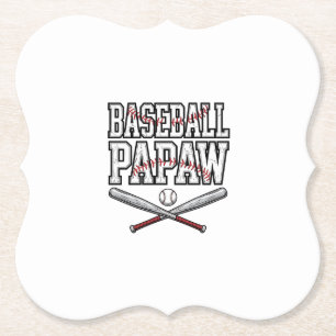 Baseball Papaw Vintage Engraving Design_1 Paper Coaster