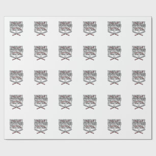 Baseball Papaw Vintage Engraving Design_1 Wrapping Paper