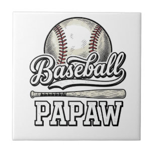 Baseball Papaw Vintage Engraving Shirt Design_1 Tile