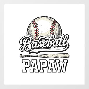 Baseball Papaw Vintage Engraving Shirt Design_1 Window Cling