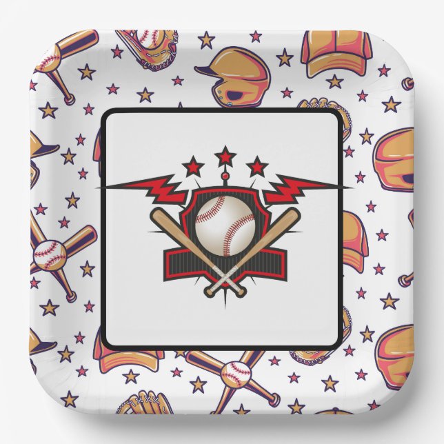 Baseball  paper plate (Front)