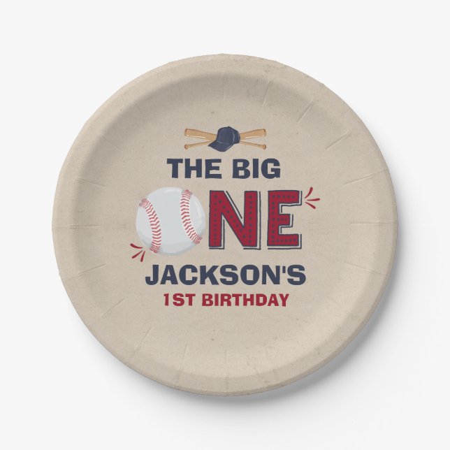 Baseball Paper Plate 7" Paper Plate Baseball Party (Front)