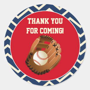 Baseball Party Favour Stickers Tags