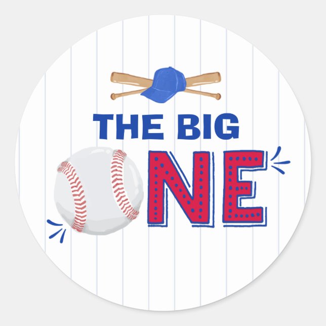 Baseball Party Favour Tag Baseball Sticker Seal (Front)