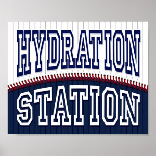 Baseball Party HYDRATION STATION Sign Print