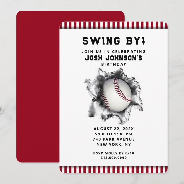 Baseball Party Invitation (Front/Back)