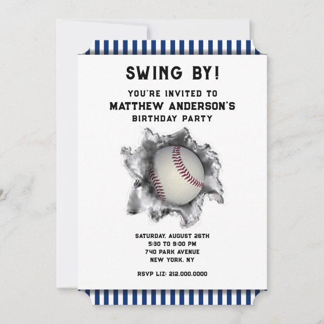 Baseball Party Invitation (Front)