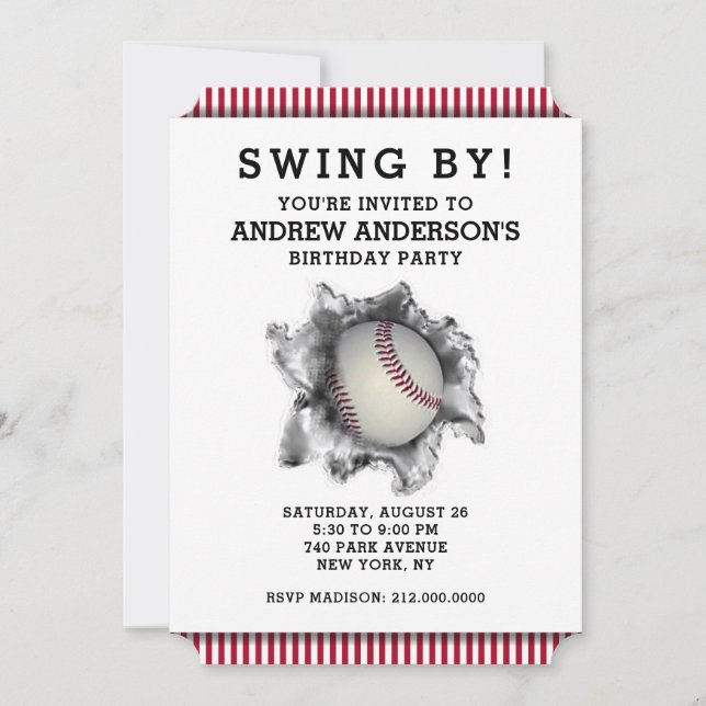 Baseball Party Invitation (Front)
